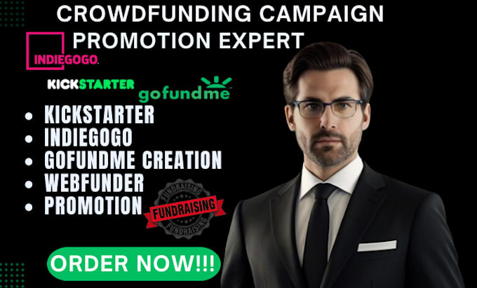 Gig Preview - Do crowdfunding campaign creation, promotion for kickstarter indiegogo gofundme