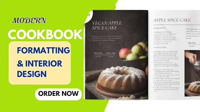 Gig Preview - Do KDP formatting,editing, proofreading, layout design for cookbook, recipe book