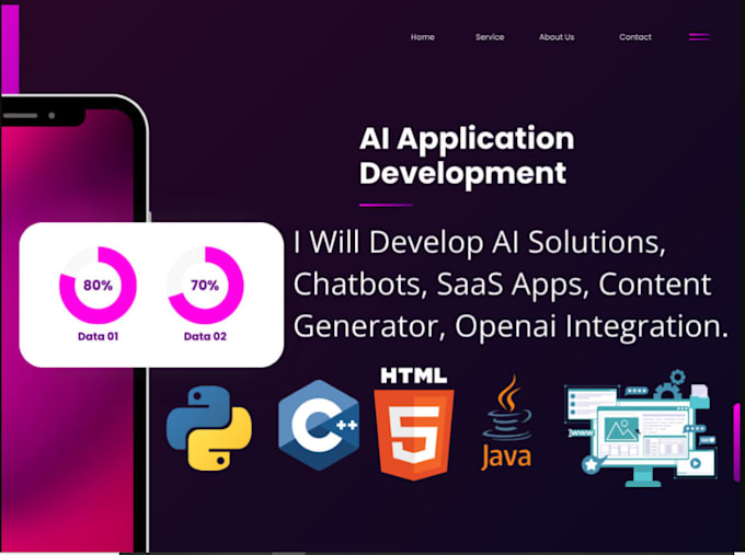 Gig Preview - Create flutter ai saas web app, ai agent ai model, ai voice agent, rasa chatbot