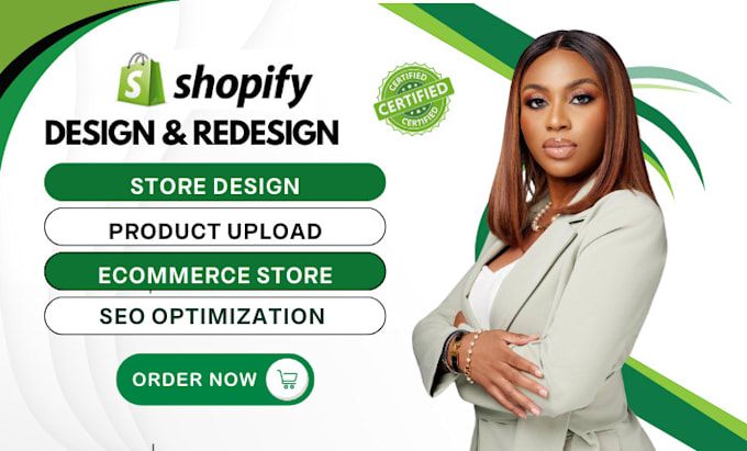 Gig Preview - Shopify website design shopify website redesign shopify redesign shopify