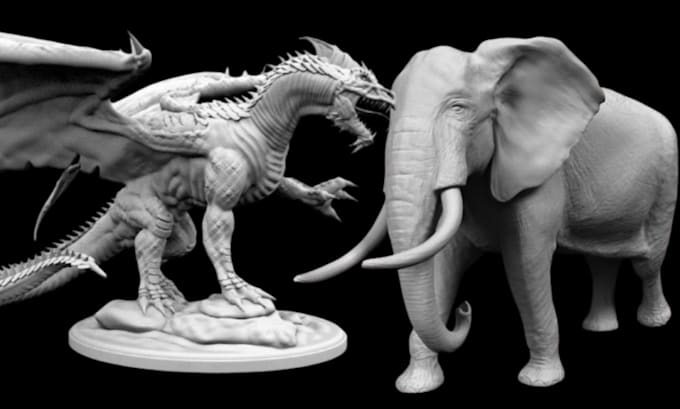 Gig Preview - Do sculpt 3d animal model, 3d pet, 3d dragon, 3d furry creature for 3d printing