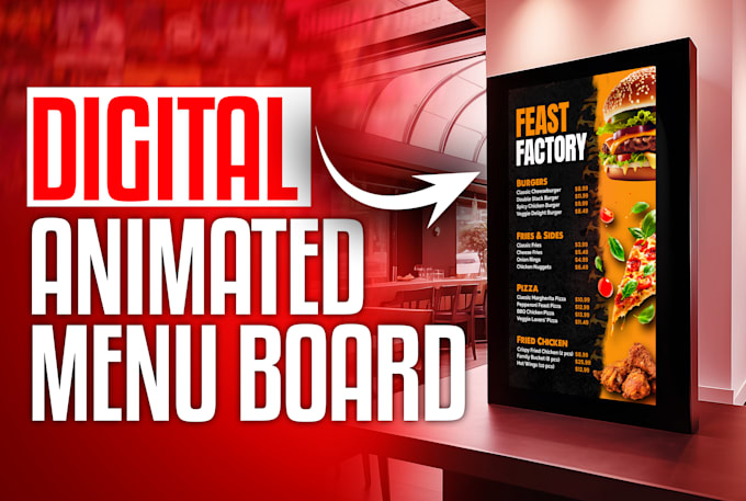 Gig Preview - Design a digital menu board or animated menu for your business