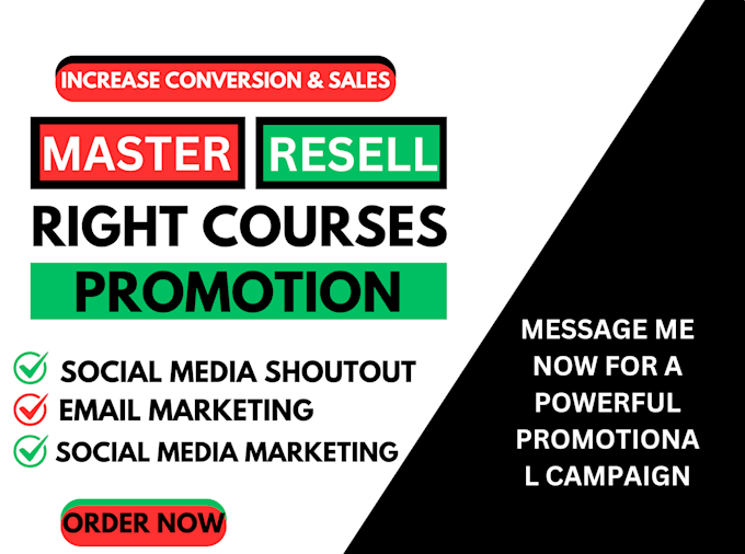 Gig Preview - Promote master resell right courses for passive income