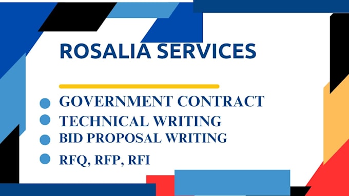 Gig Preview - Do technical writing, research government contract bid proposal writing, rfp rfq