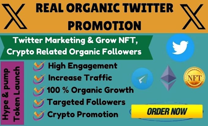 Gig Preview - Do organic twitter x marketing to gain more followers with real engagement