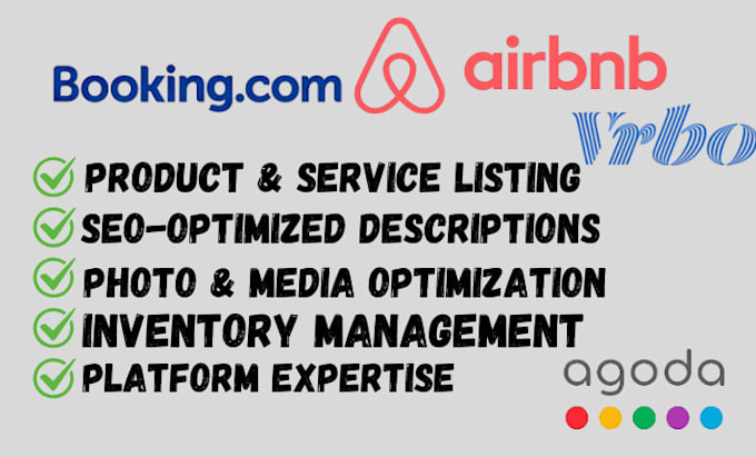 Gig Preview - Do airbnb, vrbo booking com agoda expedia ota listing airbnb property management