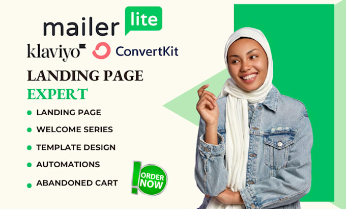 Gig Preview - Do your  convertkit landing page mailerlite form sales page klaviyo leadspage