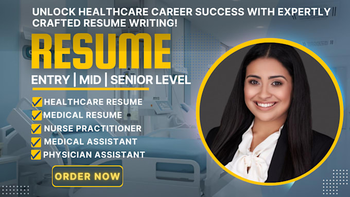 Gig Preview - High impact nursing resume, doctor, physician assistant, medical, healthcare CV