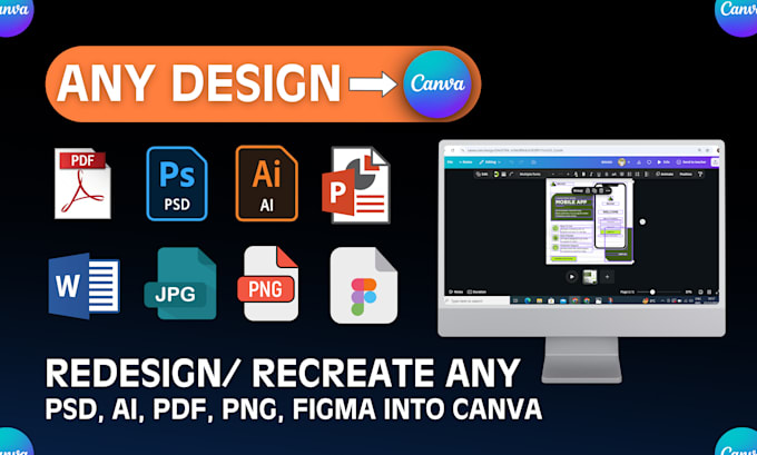 Gig Preview - Redesign, recreate or convert anything in canva by canva expert