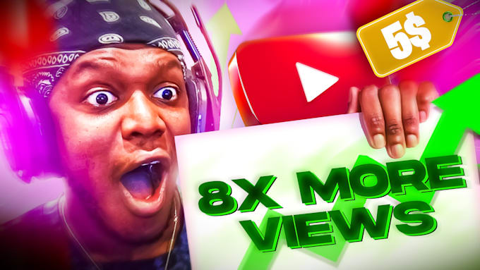 Gig Preview - Design you an eye catching youtube thumbnail to boost views