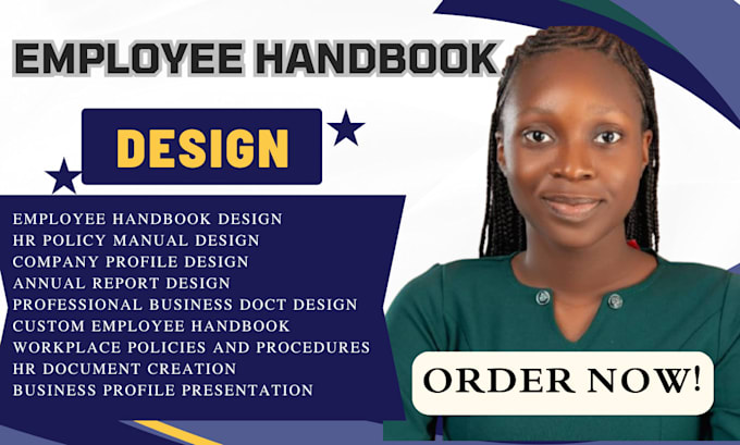 Gig Preview - Design employee handbook, annual report, hr policy manual company profile