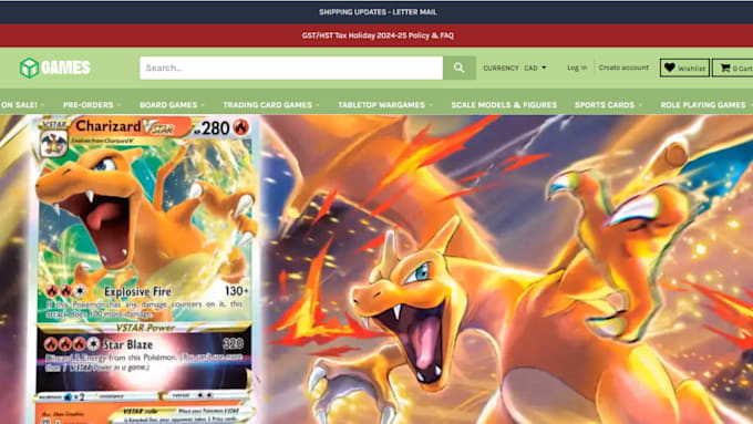 Bestseller - design pokemon website trading card website sportcard shopify store tcg pokemon