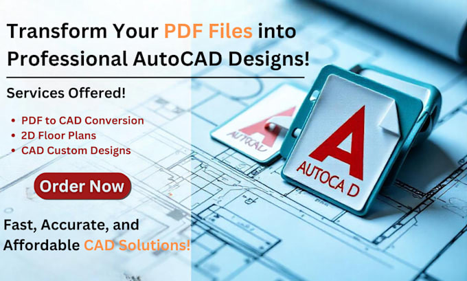 Gig Preview - Expertly convert PDF to autocad files for you