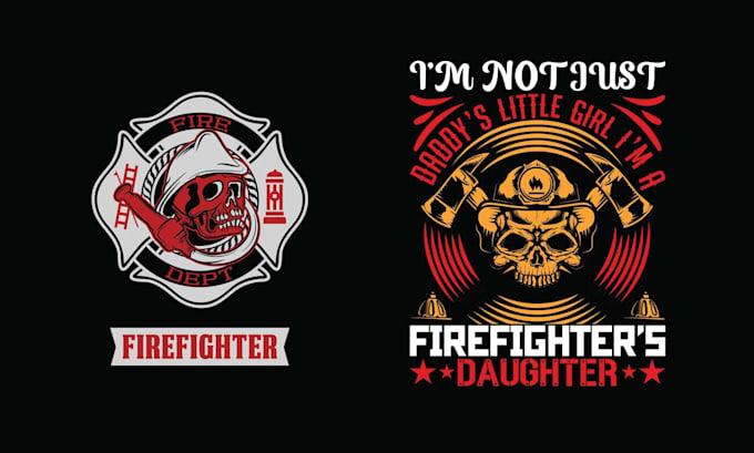 Gig Preview - Make creative t shirt skull firefighter logo