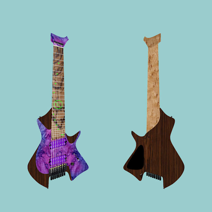 Gig Preview - Design stunning custom guitar mockup real scale