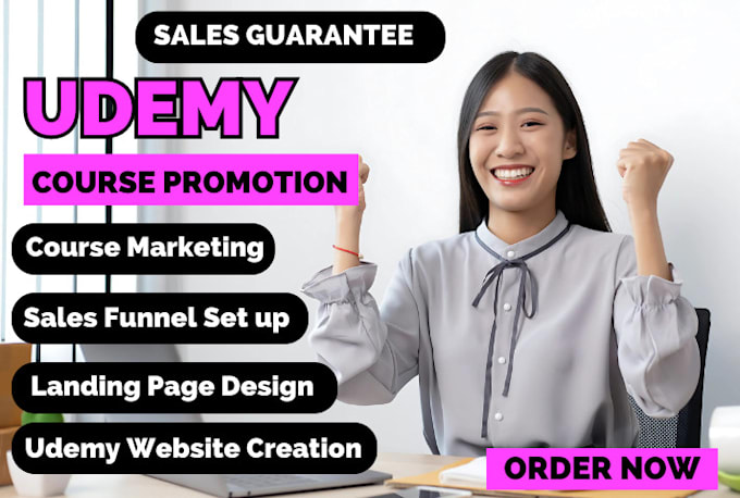 Gig Preview - Online course promotion, enrollment, udemy course, thinkific course sales funnel