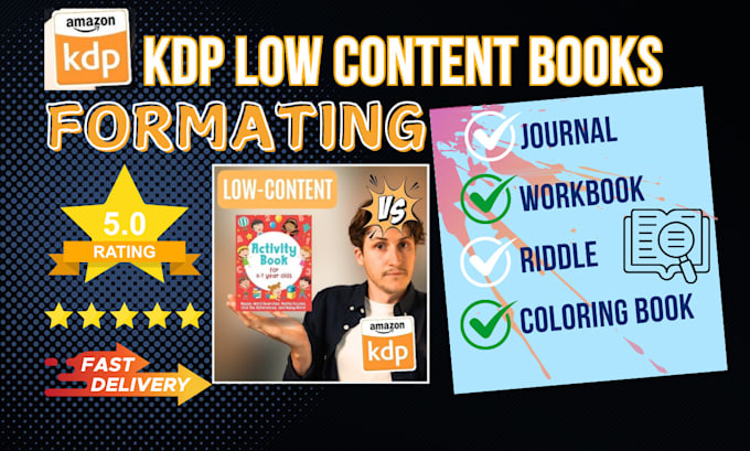 Gig Preview - Format amazon KDP low content book interior and cover, workbook, planner, notes