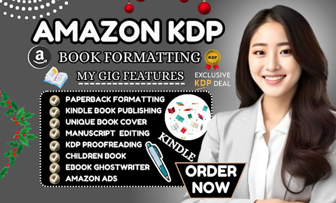 Gig Preview - Do ebook formatting paperback formatting amazon KDP ads set up