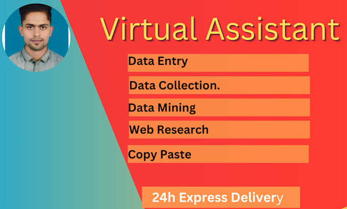 Gig Preview - Do be your virtual assistant for data entry, web research, typing and copy paste