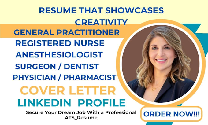 Gig Preview - Comprehensively create physician, surgeon, pharmacist, anesthesiologist resume