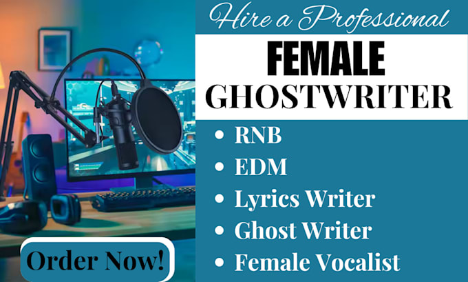 Gig Preview - Be your female ghost singer and songwriter country , pop, edm, rnb, rock