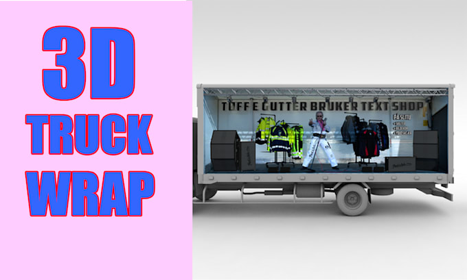 Gig Preview - Put your logo on 3d truck, van, car, or vehicle wrap design