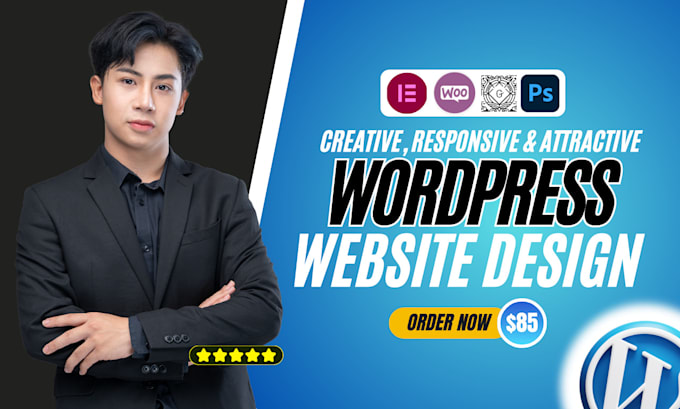 Gig Preview - Design redesign wordpress website development and build woocommece website