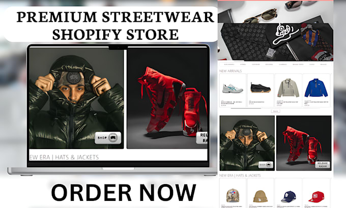 Gig Preview - Create luxury clothing website y2k streetwear website fashion shopify store