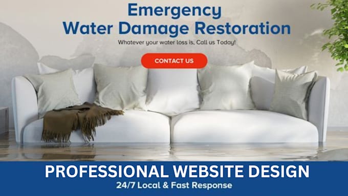 Gig Preview - Design water damage website mold and fire damage restoration website