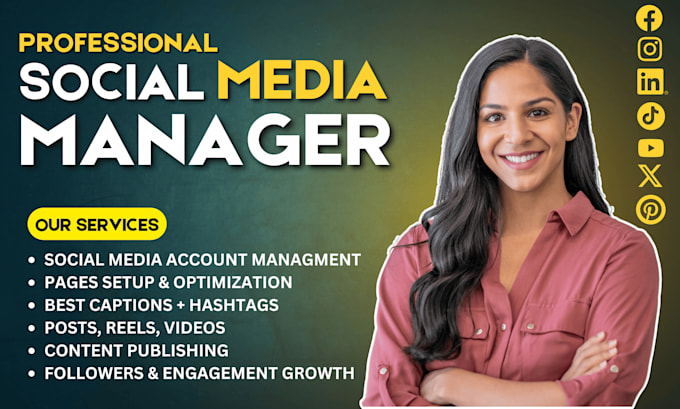 Gig Preview - Be your social media marketing manager and content creator