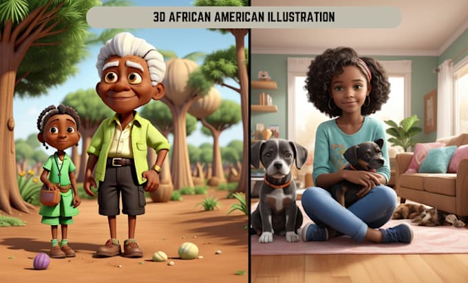 Gig Preview - Do african american children book illustration, children book illustration