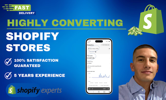 Gig Preview - Create your ecommerce high conversion with shopify