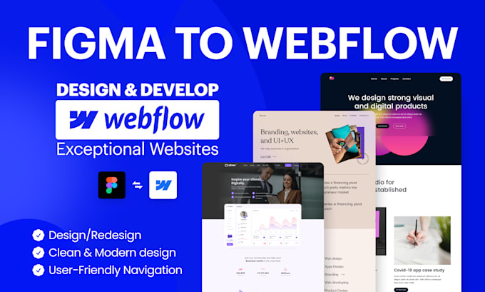 Gig Preview - Develop webflow website or convert figma to webflow