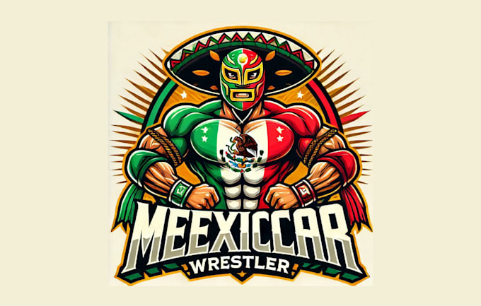 Gig Preview - Do unique mexican wrestler mascot logo with free vector file