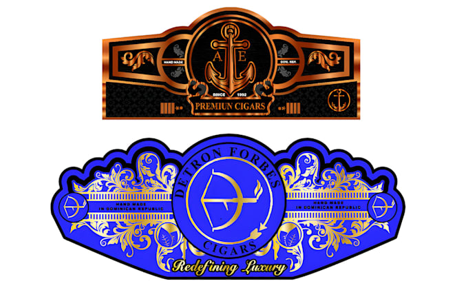 Gig Preview - Design premium quality cigar label, cigar logo, cigar band and cigar box design