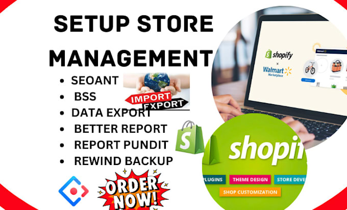 Gig Preview - Setup store management display product seoant better report pundit rewind backup