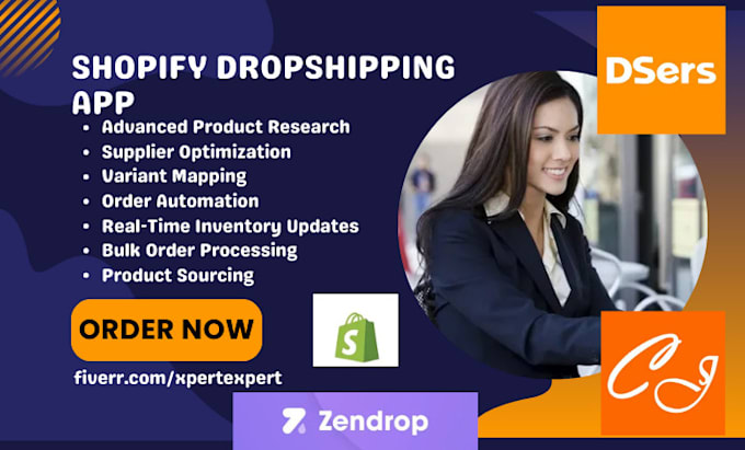 Gig Preview - Do shopify dropshipping spocket auto ds dsers zendrop printful cjdropshipping