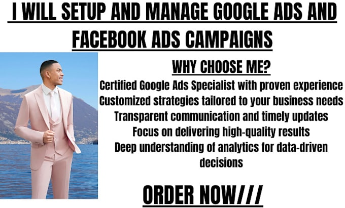 Gig Preview - Setup and manage google ads and facebook ads campaigns