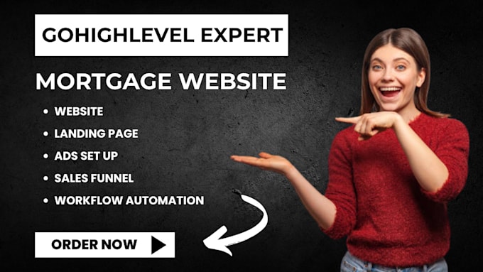 Gig Preview - Do gohighlevel mortgage website sales funnel landing page to get mortgage leads