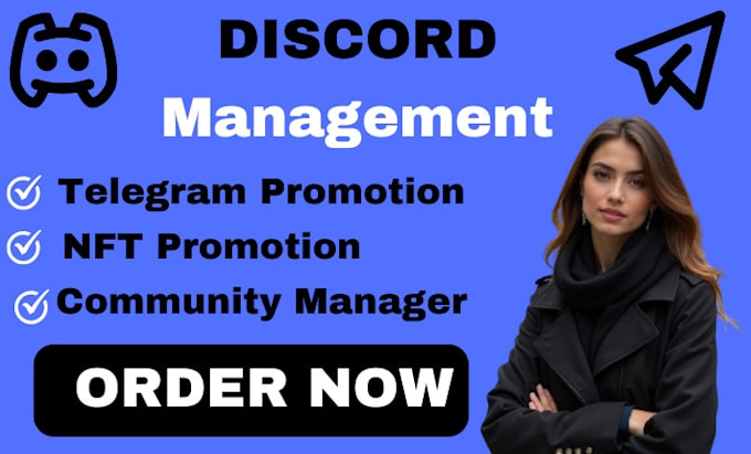 Bestseller - be your discord community manager telegram promotion discord management nft