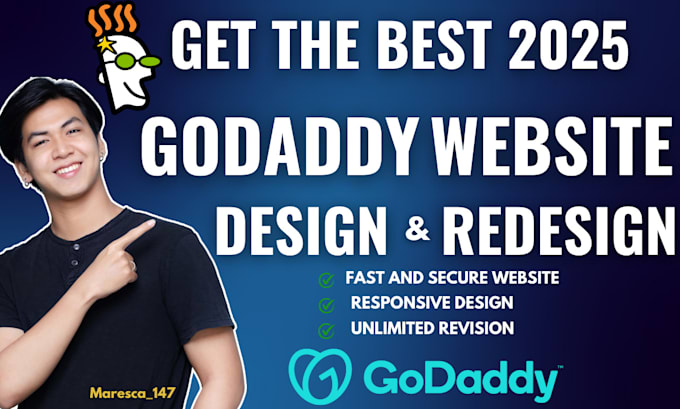 Gig Preview - Design godaddy website redesign godaddy website godaddy ecommerce website design