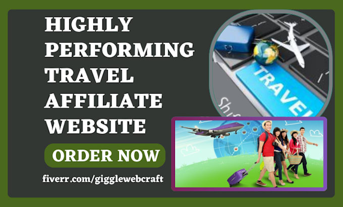 Gig Preview - Design travel affiliate passive income affiliate marketing travel agency website