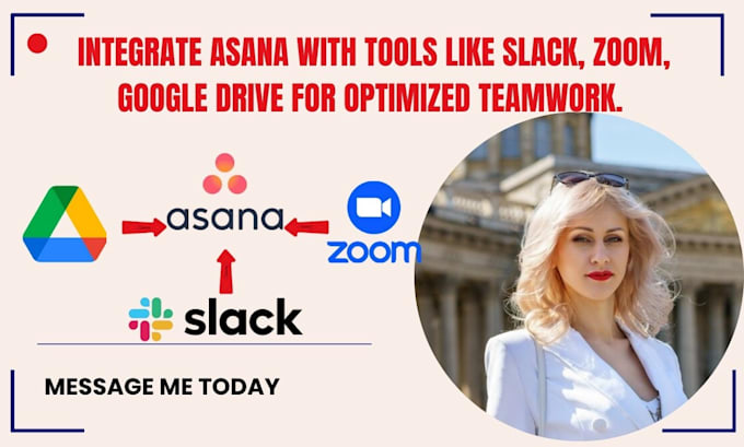 Gig Preview - Integrate asana with tools like slack, zoom, google drive for optimized teamwork