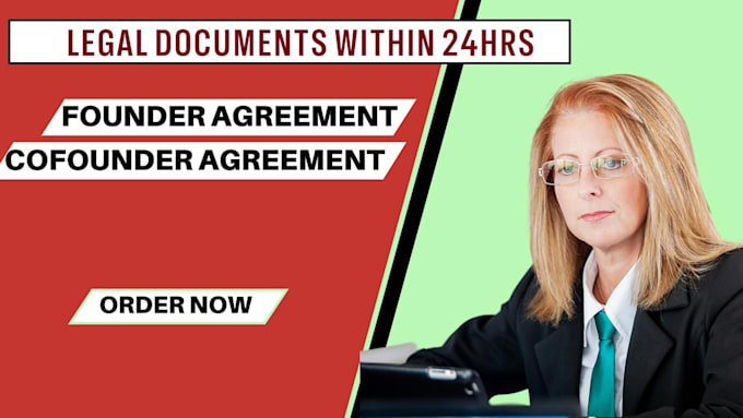 Gig Preview - Draft legally binding founders agreement, cofounder agreement