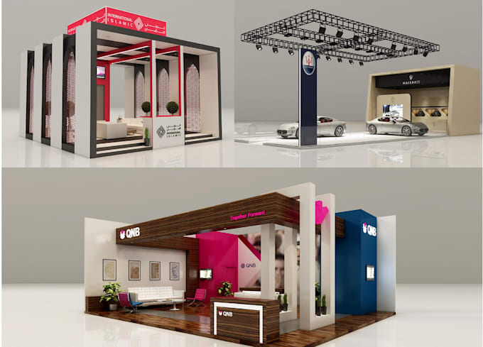 Gig Preview - Design trade show booth, backdrop display,kiosks design,exhibition stand,3ds max