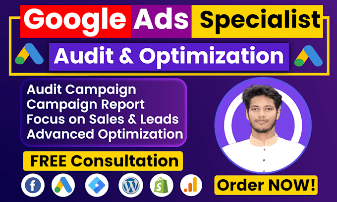 Gig Preview - Advanced audit and optimization google ads adwords search ads PPC campaign