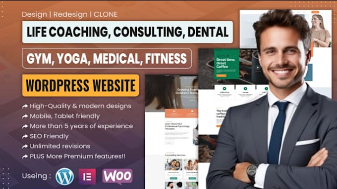 Gig Preview - Design redesign medical, healthcare, dental websites in wordpress ,