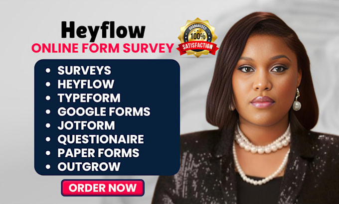 Gig Preview - Create jotforms typeforms google forms survey and build lead funnel with heyflow