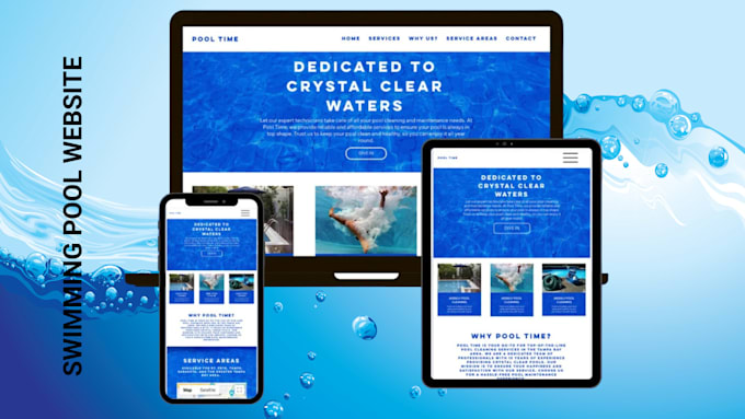 Gig Preview - Design a swimming pool pool service website pool construction website design