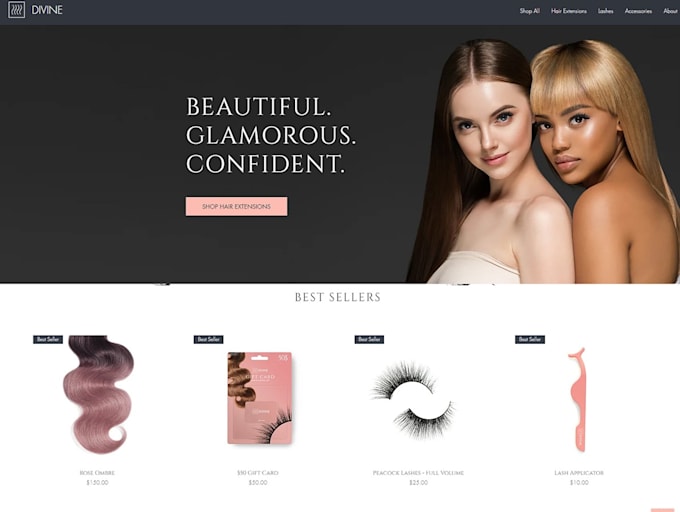 Gig Preview - Redesign hair extension website, hair extension store, beauty spa website